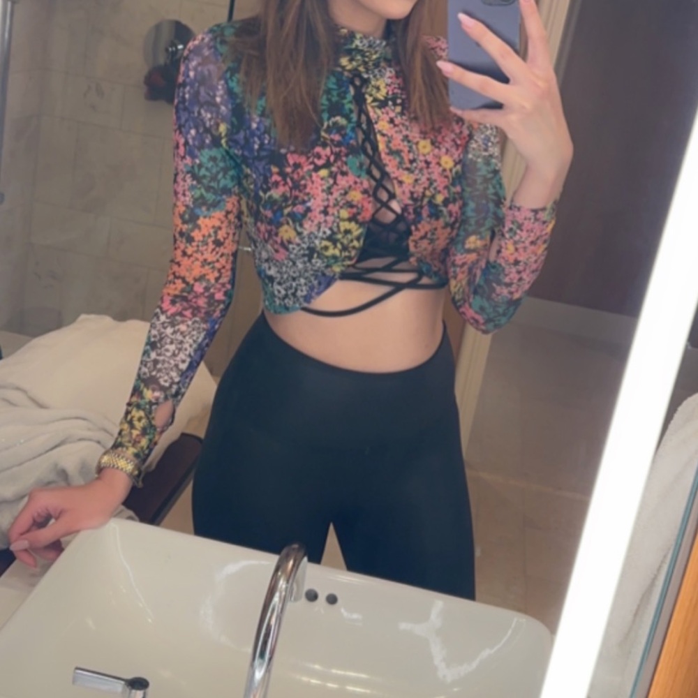 AFRM Lela top in patchwork floral